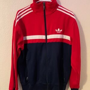 adidas Red and Navy Lightweight Track Jacket